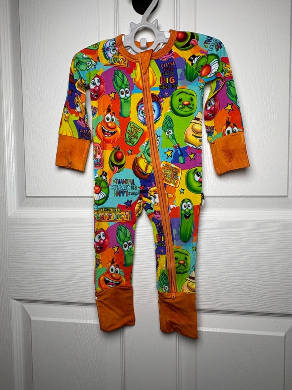 Sugar Swan VeggieTales Bamboo Zippy Pajamas 0-3M NWT Convertible